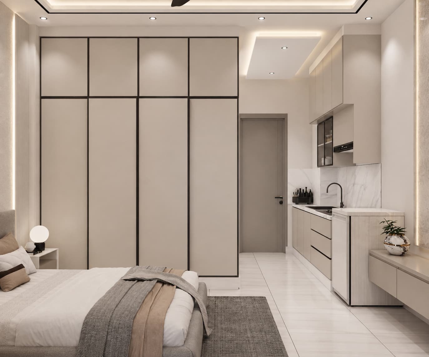 Unit 03 one-bedroom apartment interior gallery view 2 at KONA 26CC, Jubilee Town, Lahore